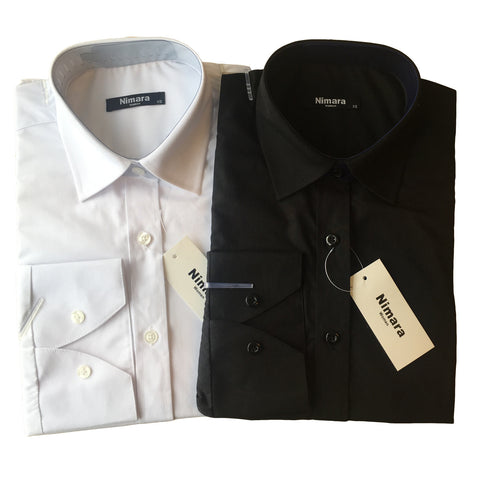 Sort dameskjorte langærmet