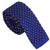 Blå m. gul strikket slips