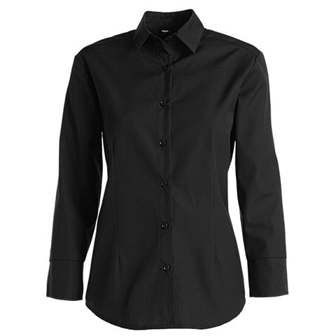 Sort dameskjorte langærmet